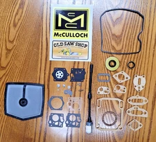 McCulloch Gasket, Seal, Air Filter & Carburetor rebuild kit now with Viton