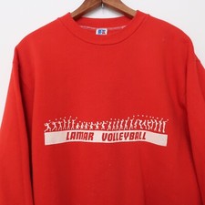 Vintage 80s Volleyball Russell Athletic Sweatshirt Mens Medium Made In USA Lamar