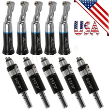 NSK Style Dental Slow Speed Contra Angle 4Hole Air Motor Handpiece Attach Black