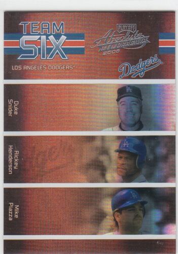 RICKEY HENDERSON HIDEO NOMO MIKE PIAZZA DUKE SNIDER /50 ABSOLUTE DODGERS TEAM 6 - Picture 1 of 2