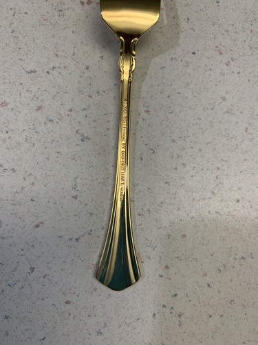 Vtg Classic Plume Gold Towle Oxford Hall Golden Collection Salad Fork Korea - Picture 4 of 5