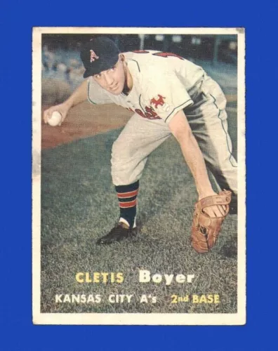 Clete Boyer 1957 Topps Rookie Card #121 Kansas City Athletics