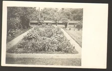 Unused Postcard Real Photo RPPC Fancy Garden Area with Border