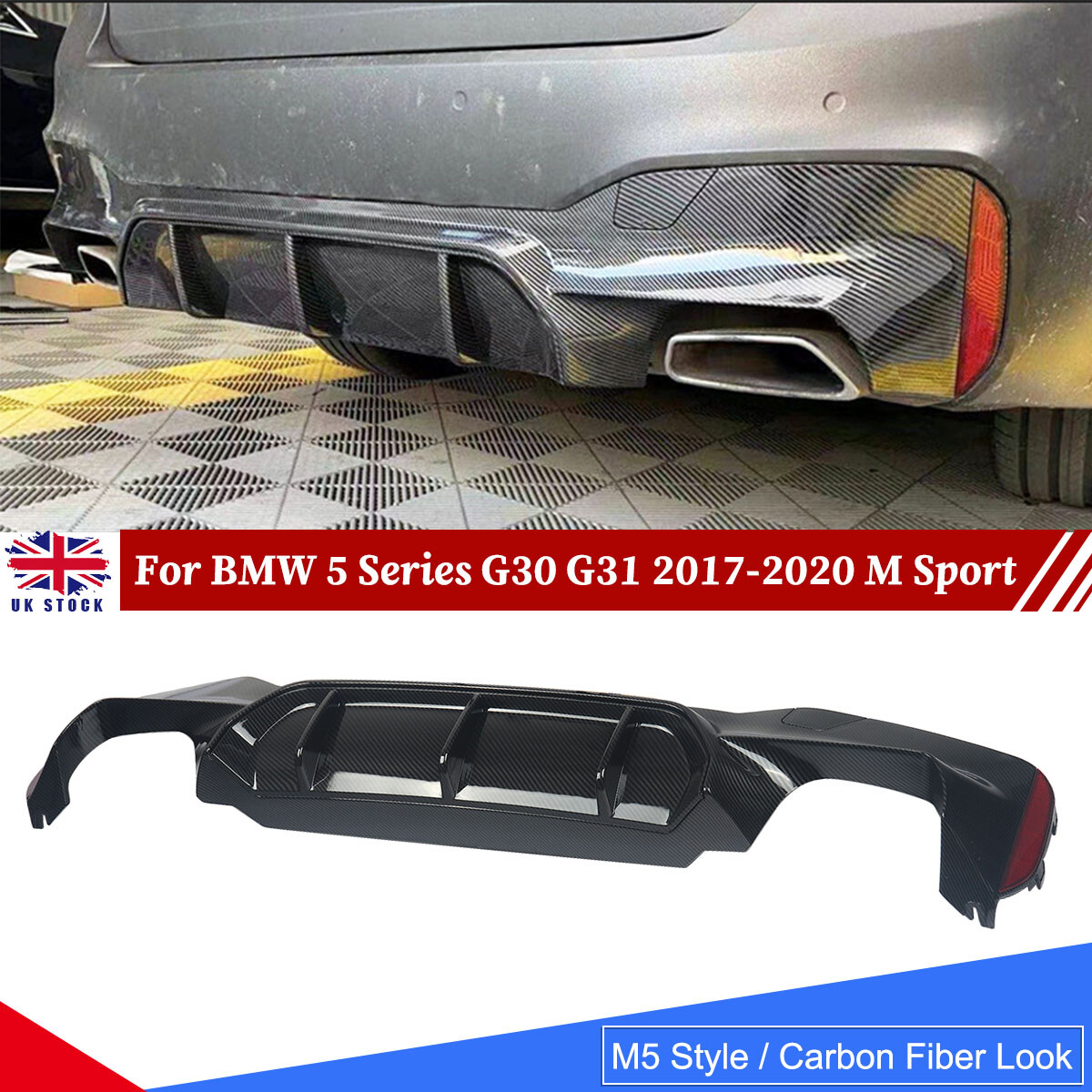 CARBON LOOK DIFFUSER FOR BMW G30 G31 5 SERIES M5 LOOK VALANCE 2017-2020 BODYKIT