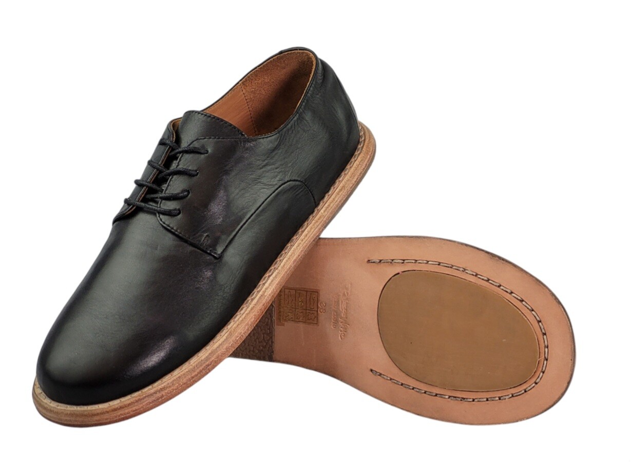 Rebecca White Schuh X17-1 schwarz Wash Nappa Black Echtleder Damen Halbschuhe