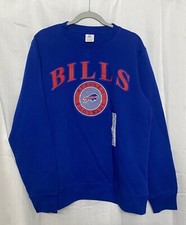 NFL Buffalo Bills Adult Patch Logo Crewneck Sweater Medium Blue