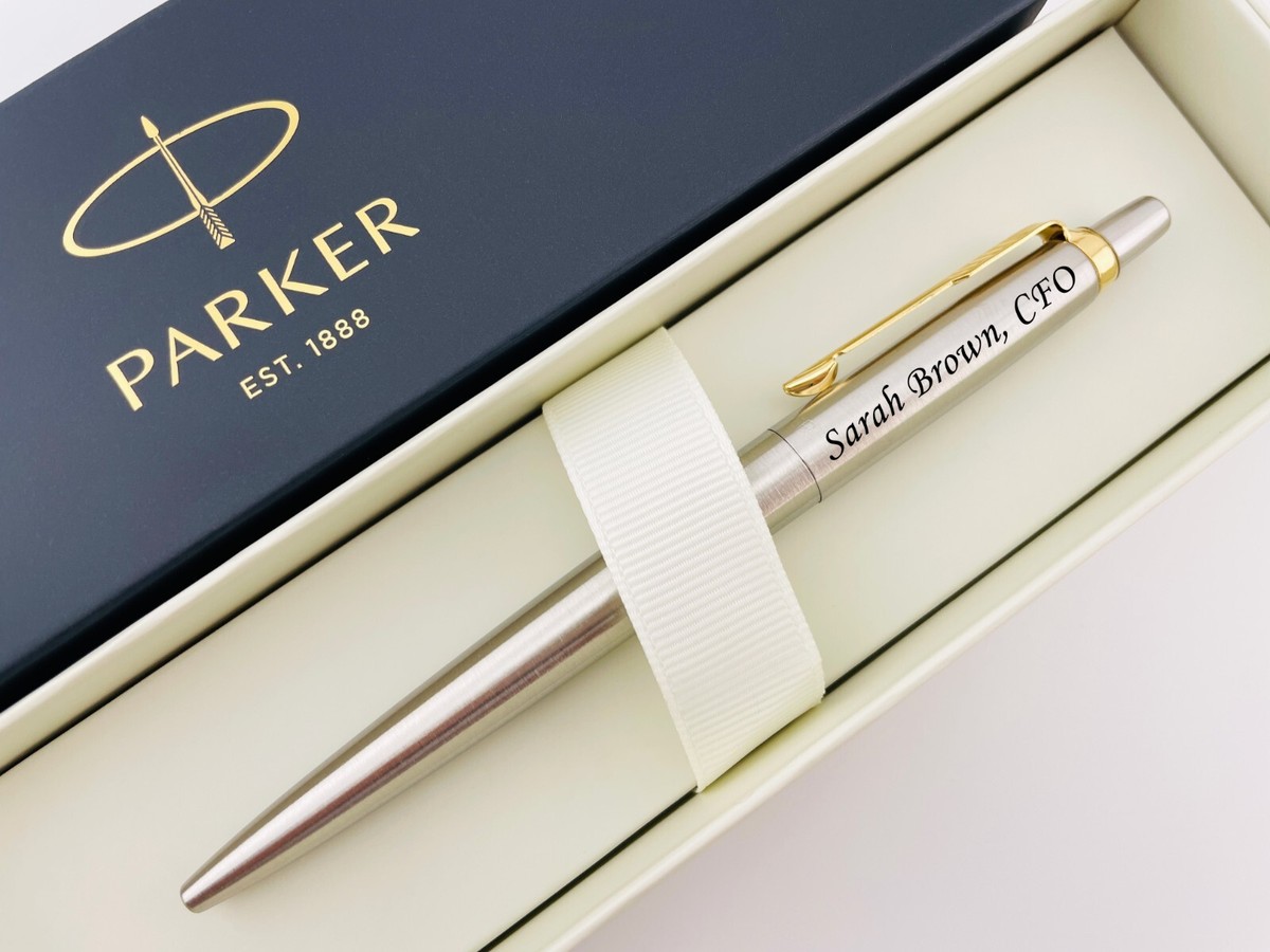 Engraved Parker Jotter Silver Pens Engraved Personalised Pen Set
