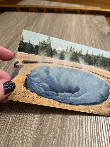 Vintage Linen Postcards Yellowstone National Park - Admired Morning Glory Pool - Imagen 7 de 8