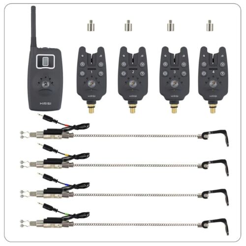 Wireless fishing bite alarm 1+4 set 4pcs illuminated swinger in EVA case fishing - Bild 11 von 17