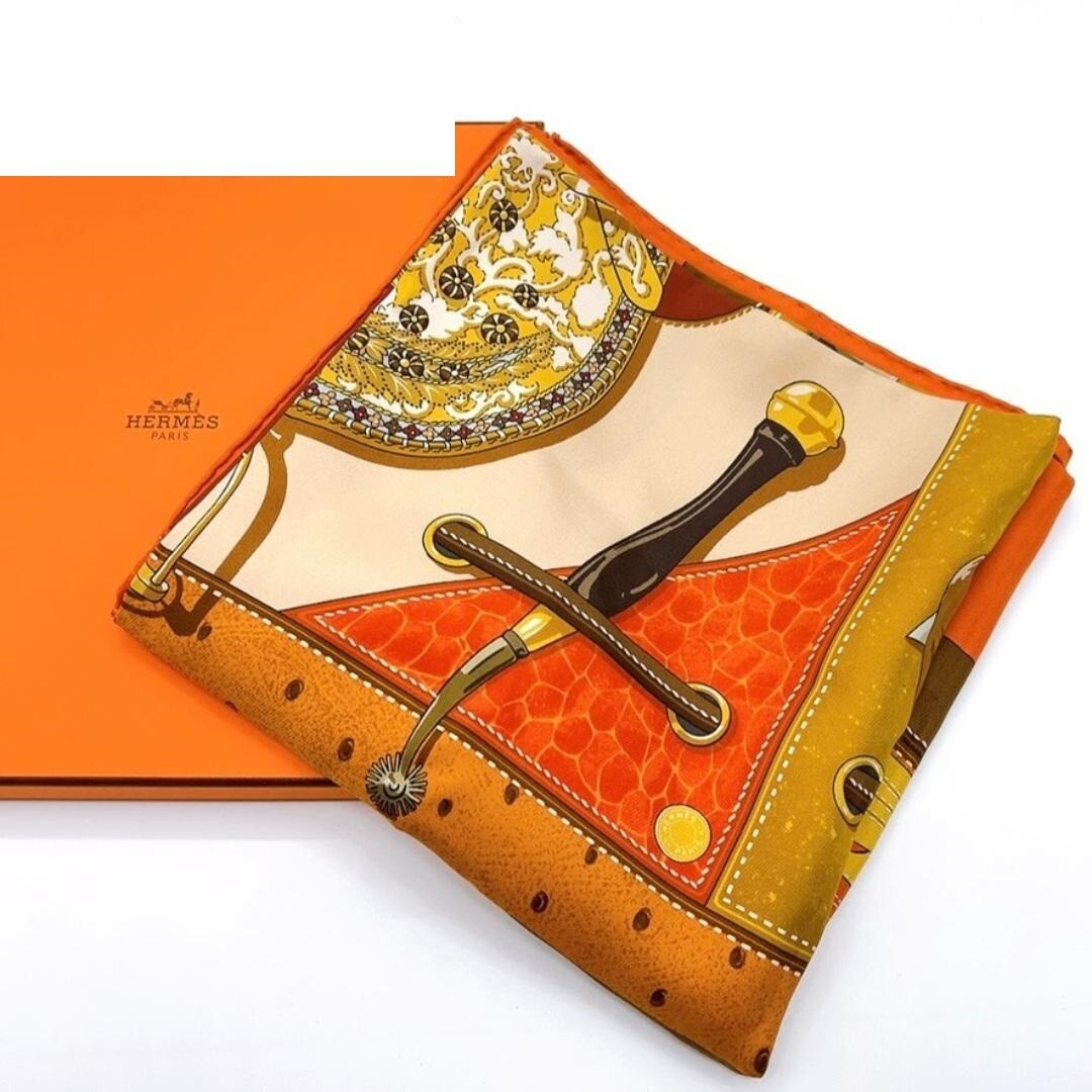 Hermès Tout Cuir シルクスカーフ Hermes Silk Carré 90 TOUT CUIR All Leather Multicolor Scarf