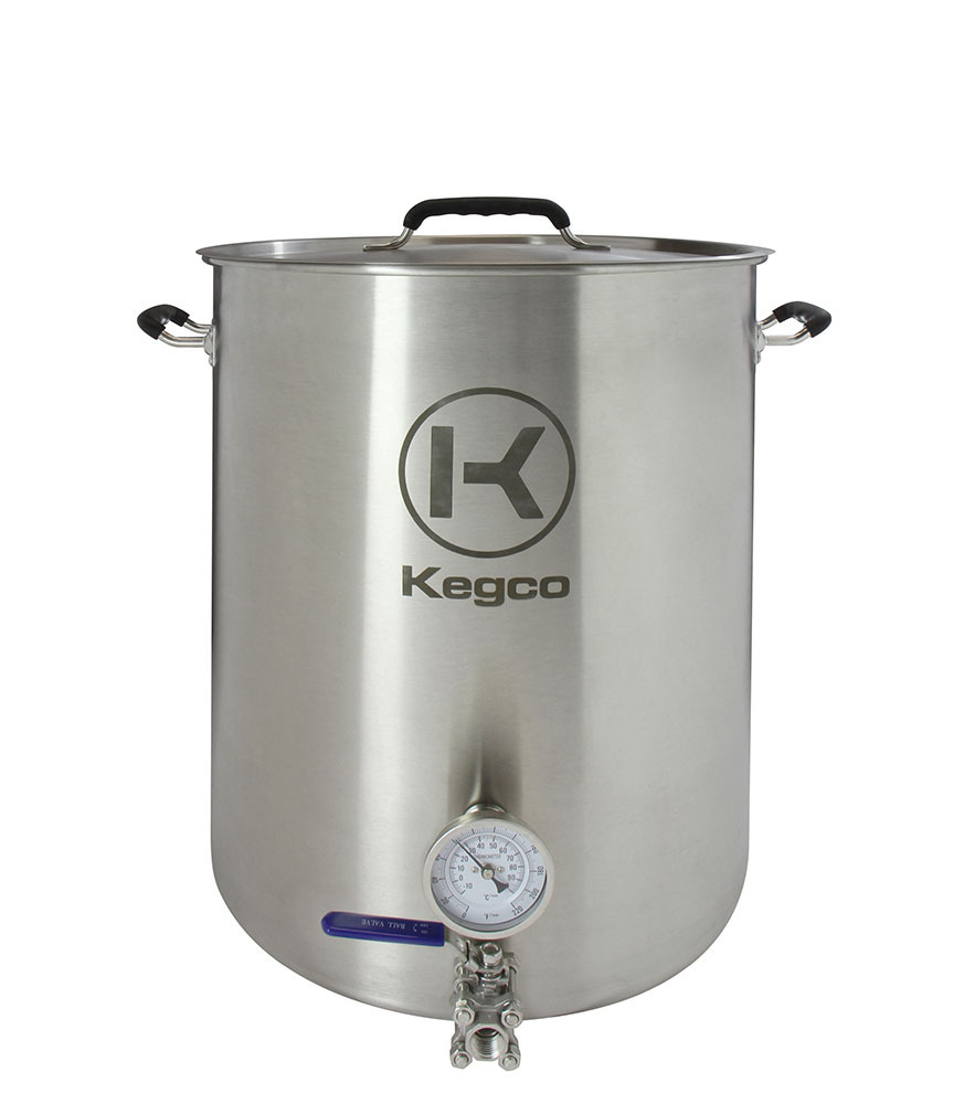 Kegco 20 Gallon Brew Kettle with Thermometer and 3-Piece Ball