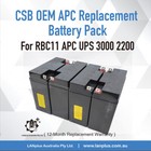 CSB OEM APC Replacement Battery Pack RBC11 APC UPS 3000 2200 1-year warranty