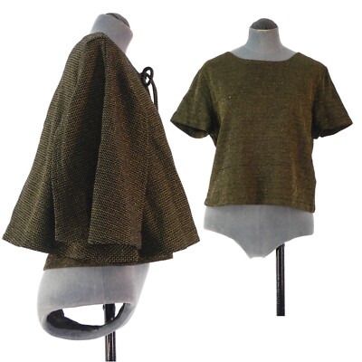 Cape Jacke Set Antik Gold Passendes T Shirt Vintage Retro Anlass Lurex S