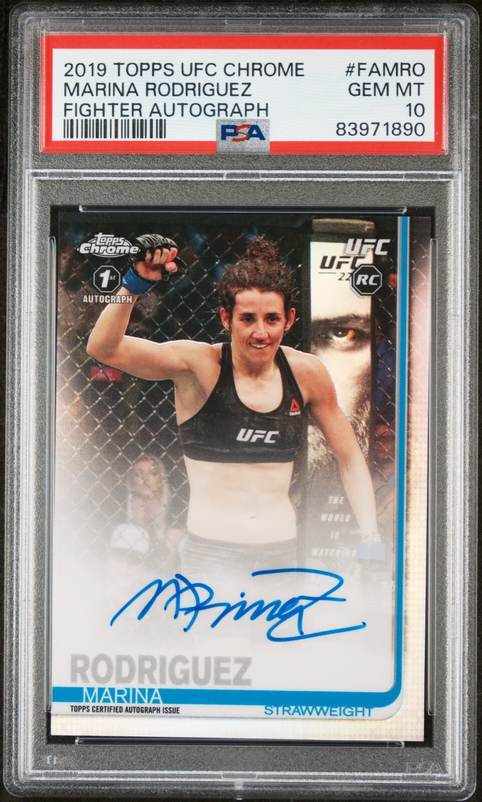 2019 Topps Chrome UFC Marina Rodriguez 1st Autograph PSA 10 Auto POP 5 Rookie RC