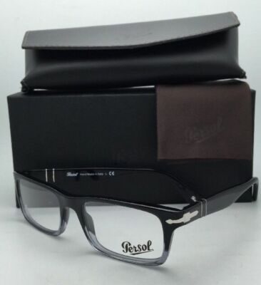 New PERSOL Rx-able Eyeglasses 3050-V 966 53-18 140 Black Gradient Smoke Frames