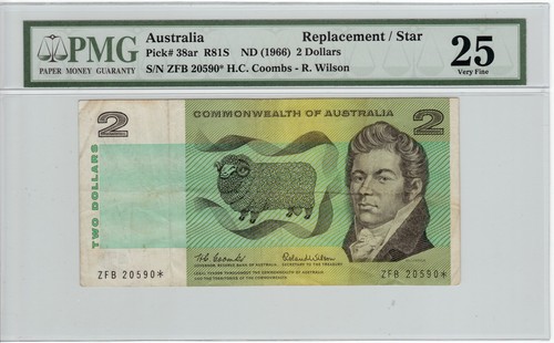 Australia 1966 Coombs & Wilson $2 Star note - PMG VF 25 | eBay