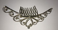 Vintage Style Silver Rhinestone Crystal Hair Comb