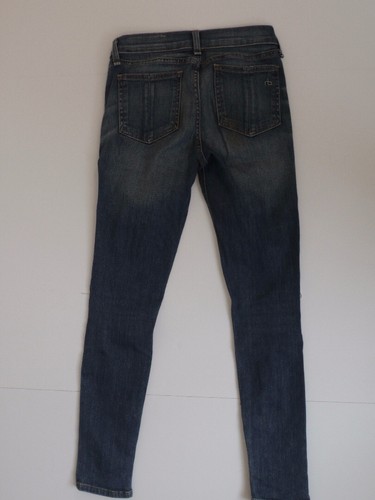 Jean Capri para mujer RAG & BONE lavado medio con cremallera en dificultades talla 25 - Imagen 10 de 12