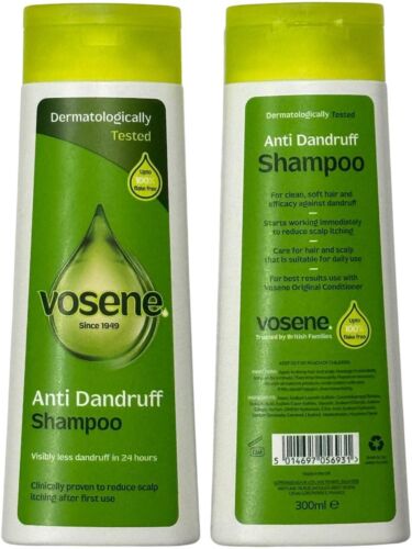 Vosene Anti-Dandruff Shampoo 300ml Original Medicated Itchy Scalp Pack of 3 - Picture 2 of 9