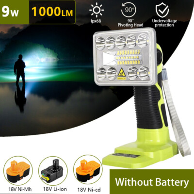#ad 1000LM LED Work Light Compatible with Ryobi 18V Battery 9W Flashlight for Campin $28.11