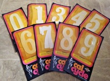 NOS 5" White Cal cycle Custom Hawk Numeral Number Sticker 3 pack Racing Moto Kar