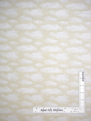 Cloud Sky White and Cream Clouds Fabric By the Yard Cotton by QT Faith Religious