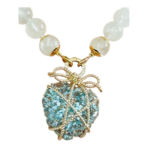 Vintage Estate Bundled Blue Topaz Heart With Bow 14k Gold Brooch Pin 26.70 Grams - Picture 14 of 15