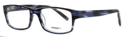 MARCHON NYC Downtown Mercer 470 Navy Horn Unisex Rectangle Eyeglasses 50-16-130