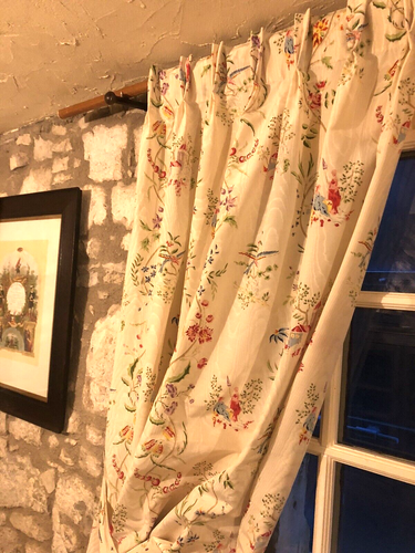 Stunning Pair French POMPADOUR by BURGER Paris Curtains 2.5 m Length