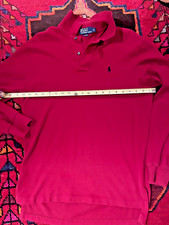 Ralph Lauren Men's Small 20 inch Long Sleeve SOFT Polo, Red.