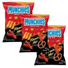 Munchies Snack Mix FLAMIN' HOT Doritos Cheetos Sun Chips Rold Gold 8oz (3 Pk)