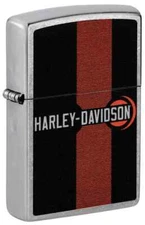 Zippo 48604, Harley Davidson Motorcycles Design, Brushed Chrome Lighter