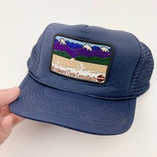 Vintage 80s Woodward-Clyde Consultants Snapback Mesh Trucker Patch Hat Cap Blue