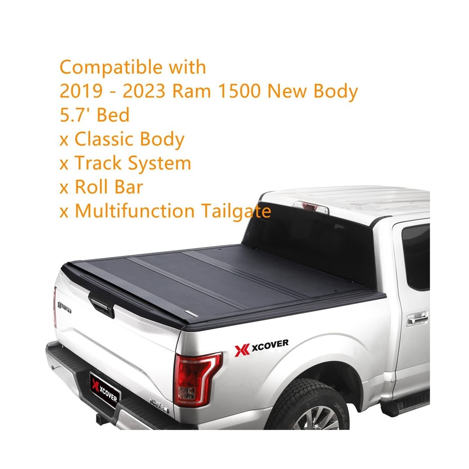 Xcover Low Profile Hard Folding Truck Bed Tonneau Cover, Compatible