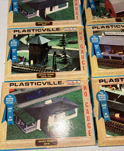 plasticville ho scale buildings Lot Of 6 With Extra - Picture 3 of 14