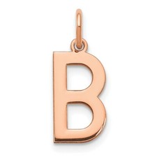 14K Rose Gold Letter B Initial Pendant