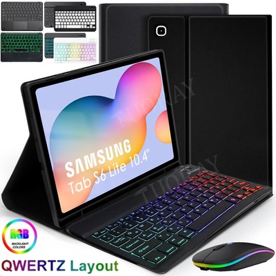 Hülle QWERTZ Tastatur Maus Für Samsung Galaxy Tab S6 Lite 10.4'' P619 P620 P625