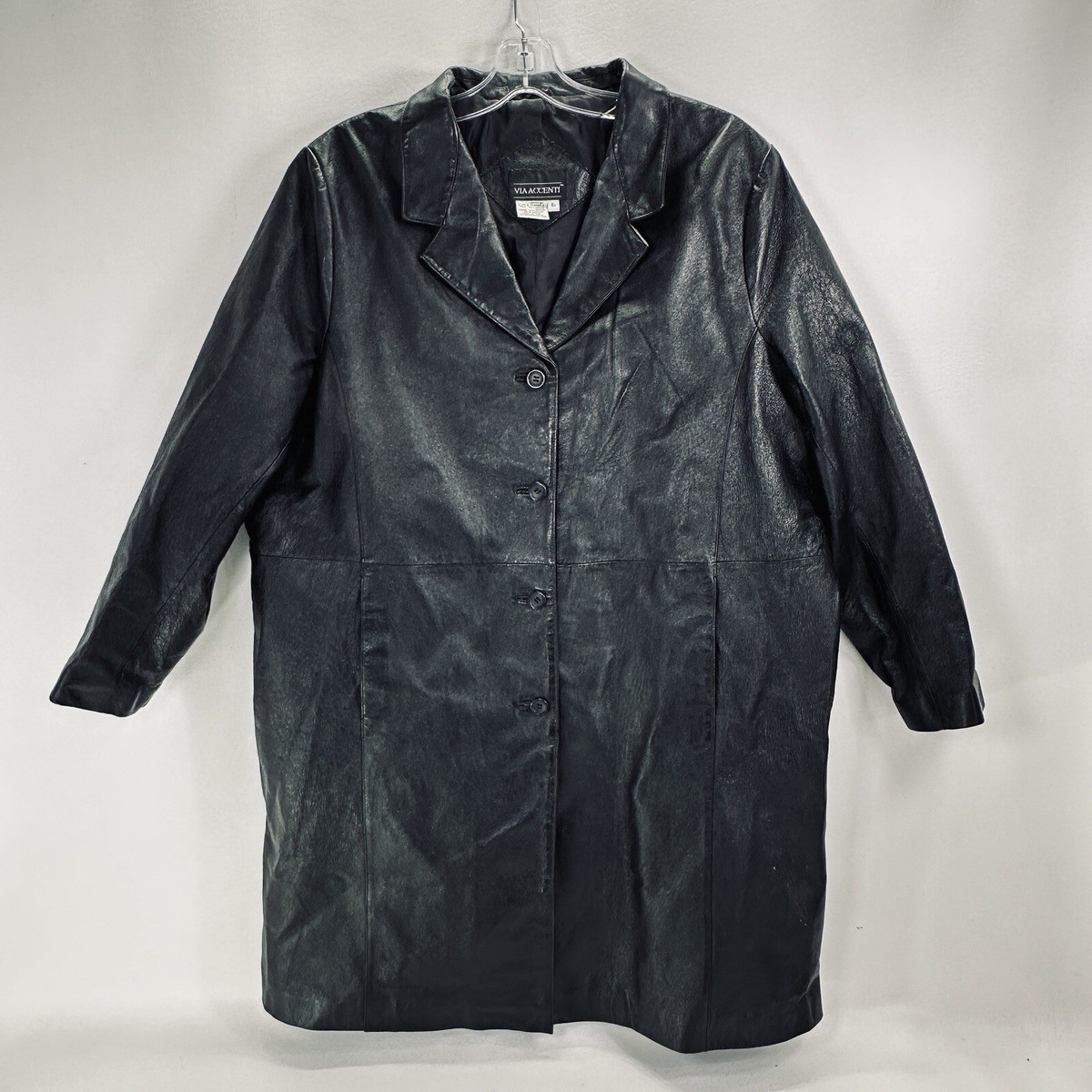 VINTAGE Via Accenti 100% Leather Brown Snake Print Coat VINTAGE Via Accenti 100% Leather Brown Snake Print Coat