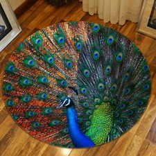3D Green Peacock B155 Animal Non Slip Rug Mat Elegant Photo Carpet Zoe