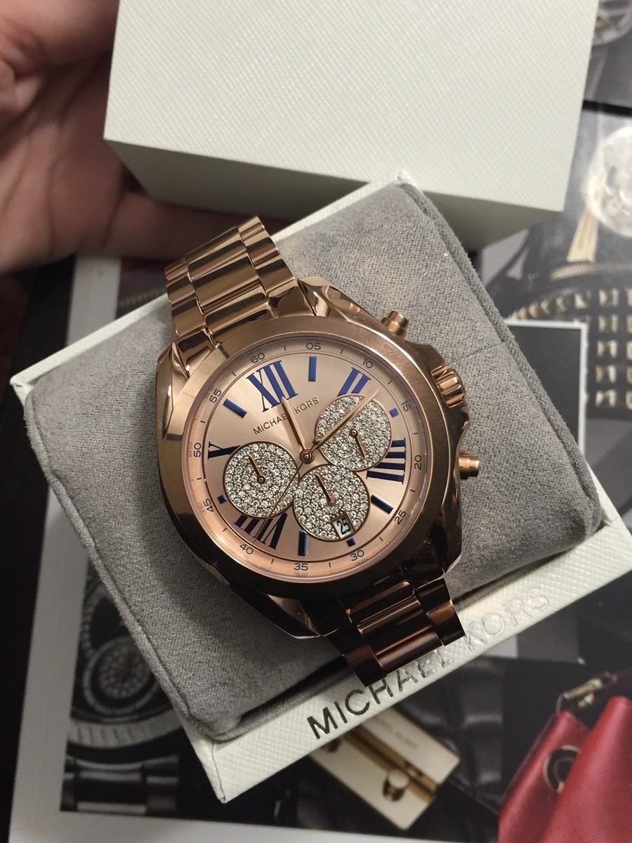 NWT Michael Kors Bradshaw Chronograph Ladies Watch ROSE GOLD  display picture 1