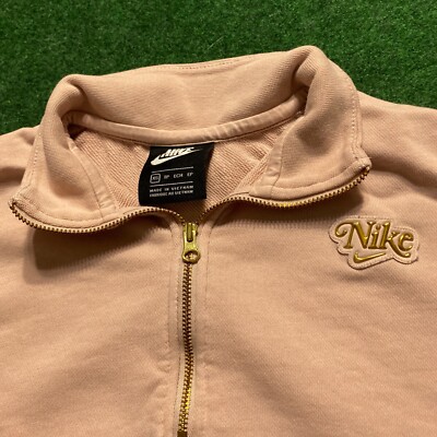 nike rose gold metallic air track jacket