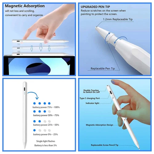 Stylus Pen Pencil For Apple iPad 1st 2nd 10th 9th 8th 7th Gen Air 3th 4th 5th - Picture 12 of 18