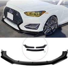 For Hyundai Veloster N 2018-2022 Front Bumper Lip Splitter Body Kits Gloss Black