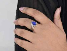 Lapis Lazuli Ring 925 Sterling Silver Band Statement Handmade Ring All Size