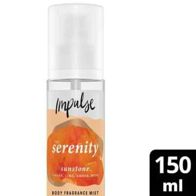 3 x Impulse Mist-Ic Collection Serenity Body Mist Ginger,Lime,Amber ,Musk