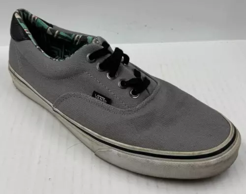 Vans Era 59 Unisex Sneakers M9.5/W11 Gray Black Canvas Lace-Up Skateboard Shoes