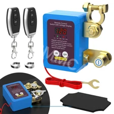 2 Remote Kill Switch Car Battery Disconnect Switch Shut Off LED Voltage Display