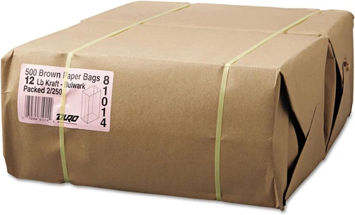 eral Grocery Paper Bags, 57 Lb Capacity, 12, 7.06" X 4.5" X 13.75", Kraft, 500 B
