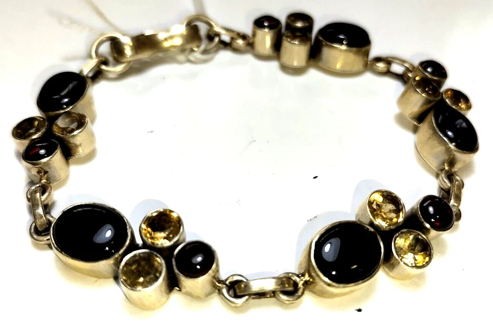 BRACCIALETTO in argento 925 e pietre preziose - bracciale gioiello - Immagine 3 di 4