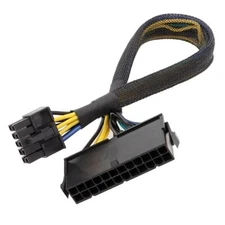 24 Pin to 10 Pin ATX PSU Main Power Adapter Braided Sleeved Cable for IBM Len...